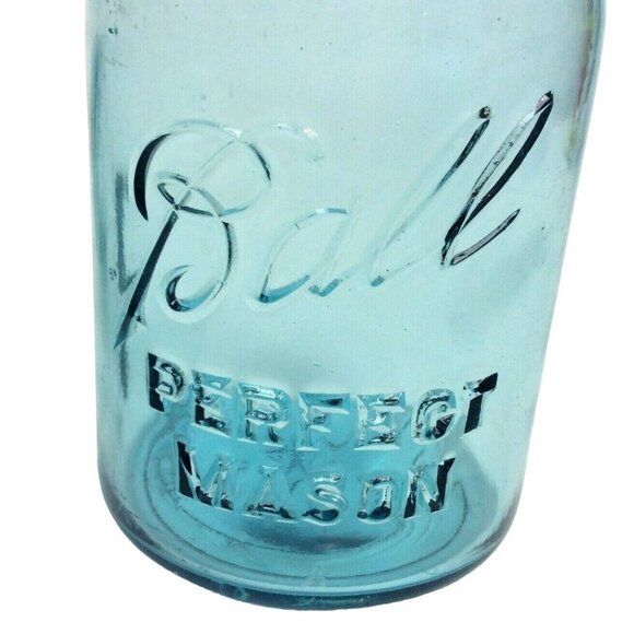 Ball Perfect Mason Jars Lot Of 3 Aqua Blue G #1 #11 Canning Crafts NO LIDS - Picture 3 of 8